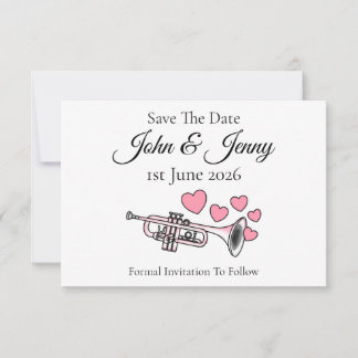 Carte Mariage du musicien de trompette Enregistrer la da