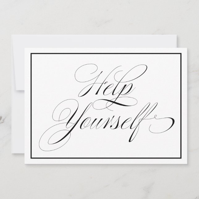 Carte Mariage élégant Aidez-Vous À Signe (Devant)