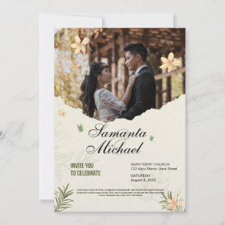 Carte mariage élégante avec photo