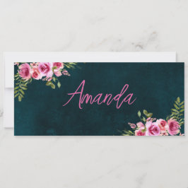 Carte Mariage Emerald Green Floral Dark Moody