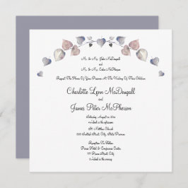 Carte Mariage en cuir écossais doux violet