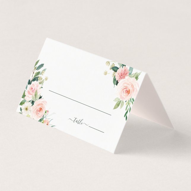 Carte Mariage en fleurs rose vierge (Front)