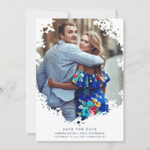 Carte Mariage engagé dans la photo moderne du cadre d'en