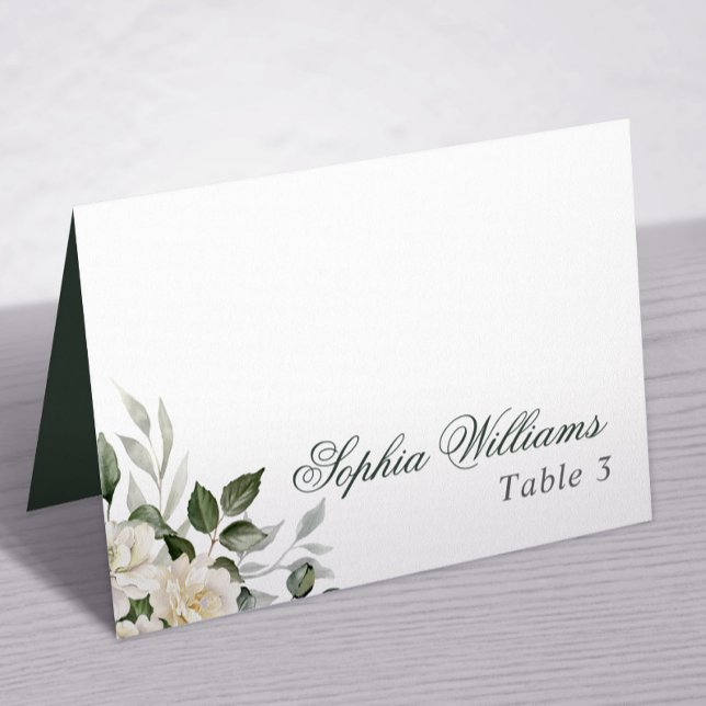 Carte Mariage Eucalyptus Fleurs blanches (Créateur téléchargé)