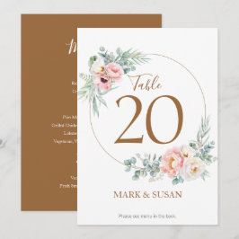Carte Mariage Eucalyptus Peonies et menus