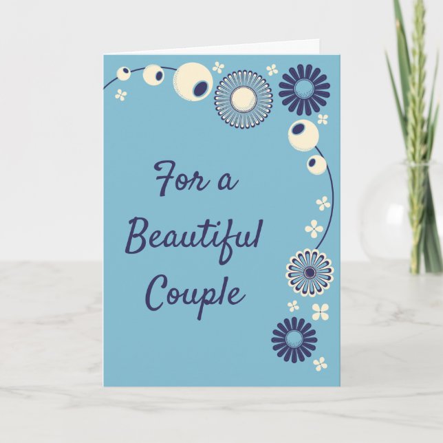 Carte Mariage Félicitations Message personnalisé Fleur b (Devant)