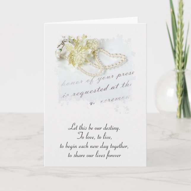Carte Mariage Félicitations Pearl Heart (Devant)