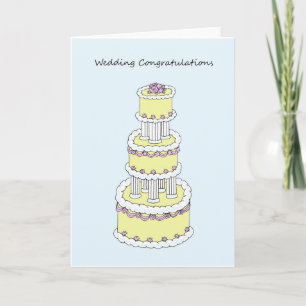 Carte Mariage Félicitations Stylish Cake