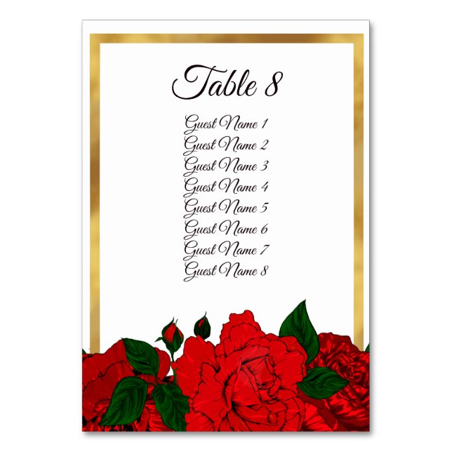 Carte Mariage Festive Red Rose Gold Frame (Par défaut)