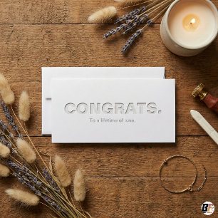 Carte Mariage Fiançailles Typographie Moderne Minimalist