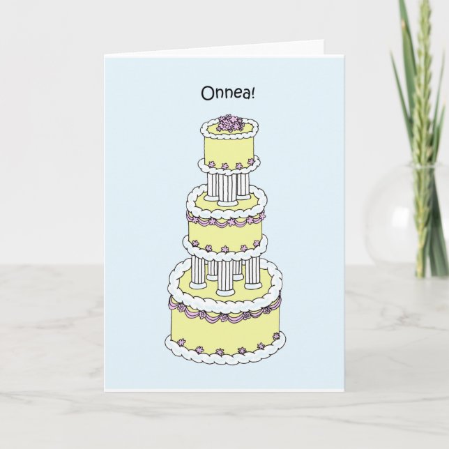 Carte Mariage finlandais Félicitations Onnea (Devant)