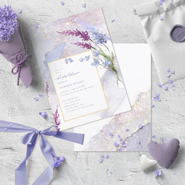 Carte Mariage fleur sauvage Aquarelle Bridal Sh Peri ID9 (Créateur téléchargé)