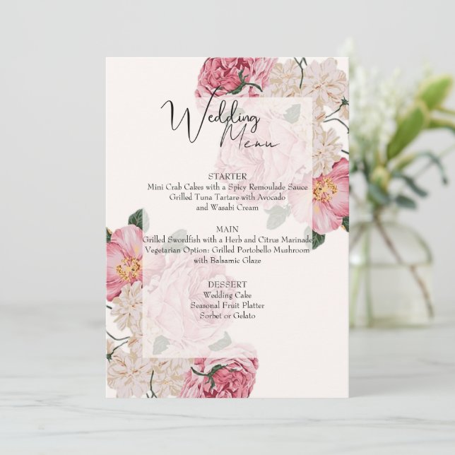 Carte Mariage Floral (Debout devant)