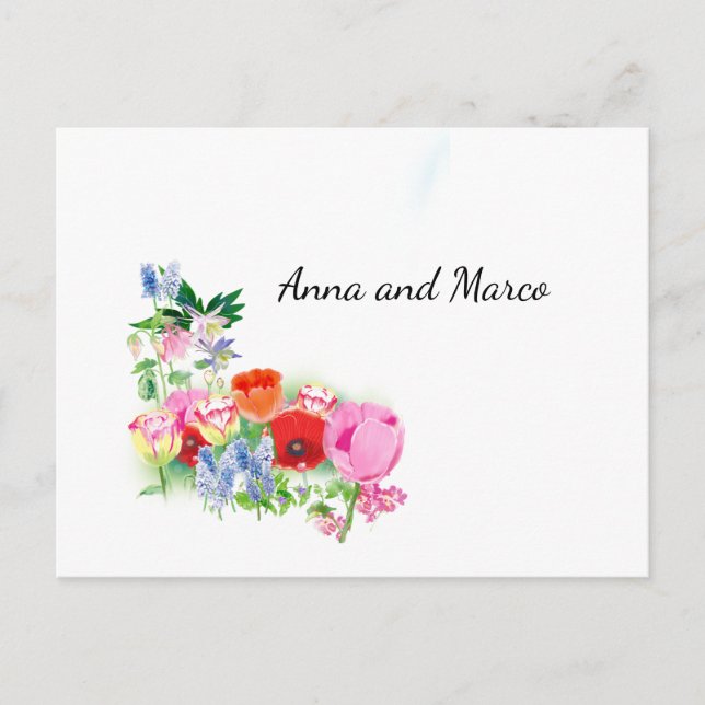 Carte mariage floral (Devant)