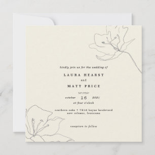Carte Mariage floral à lunette douce moderne