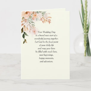 Carte Mariage floral avec texte religieux
