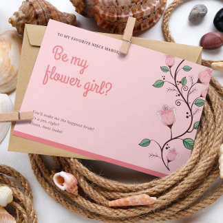 Carte Mariage Floral Flower Girl