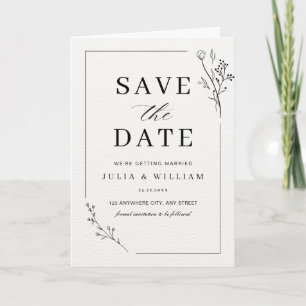 Carte Mariage Floral Moderne Minimaliste d'Économie de D