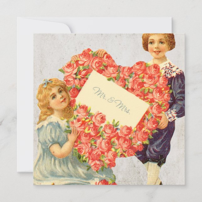 Carte Mariage floral victorien Imprimer (Devant)
