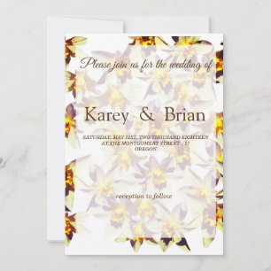 Carte Mariage Florale, Daffodiques Jaunes