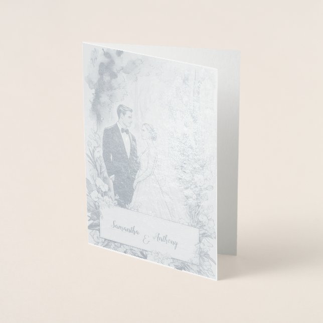 Carte Mariage Foil personnalisée (Devant)