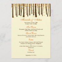Carte Mariage Forest Trees - Orange -