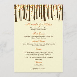 Carte Mariage Forest Trees - Orange -
