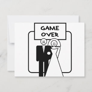 Carte Mariage "Game Over"