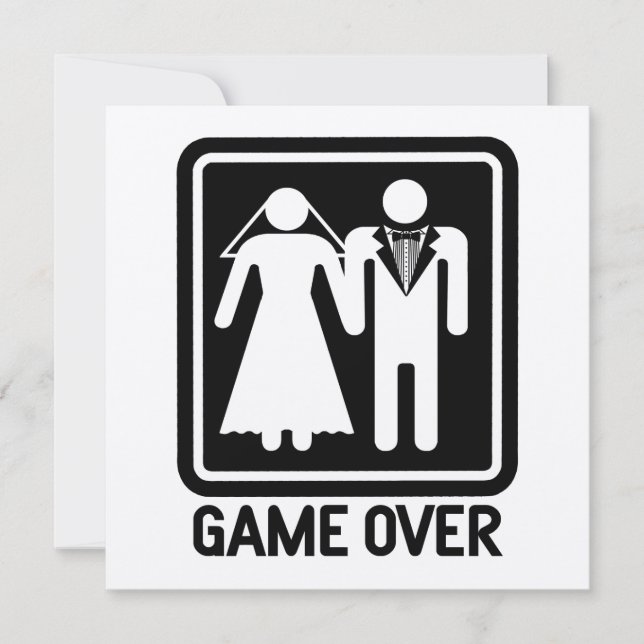 Carte Mariage Game Over (Devant)