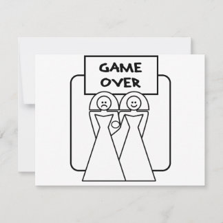 Carte Mariage "Game Over" (Homosexuel)