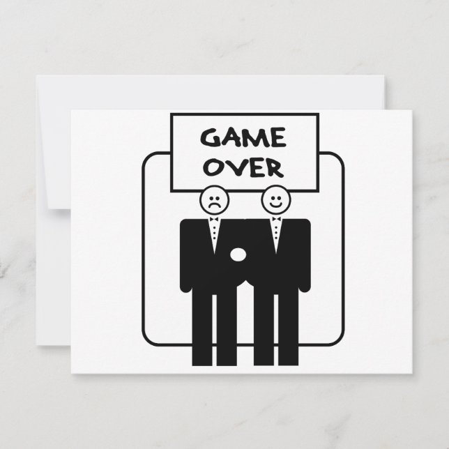 Carte Mariage "Game Over" (Homosexuel) (Devant)