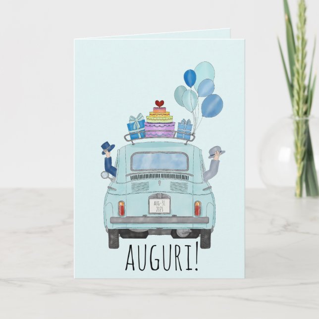 Carte Mariage Gay italien Fiat 500 (Devant)