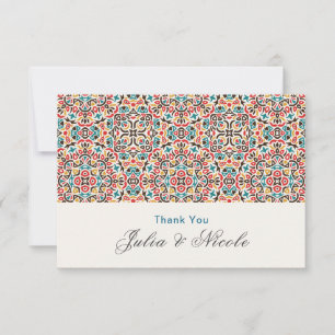Carte Mariage géométrique en treillis marocain