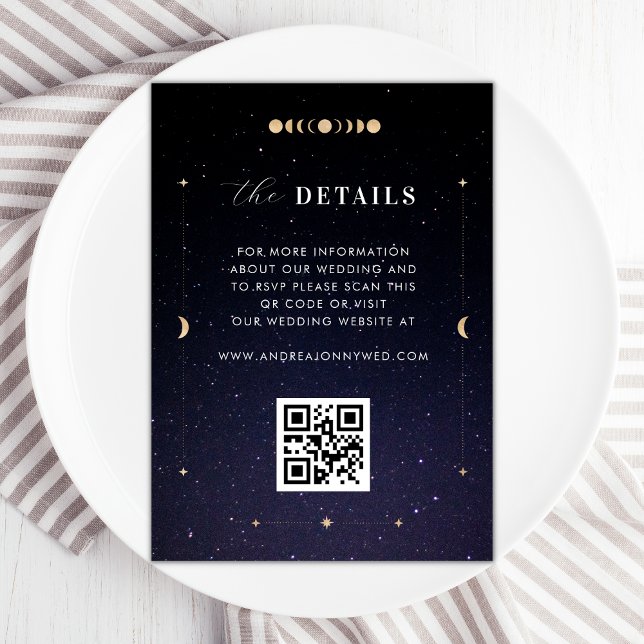 Carte Mariage Gold Celestiy Universe Moon Détails (Créateur téléchargé)