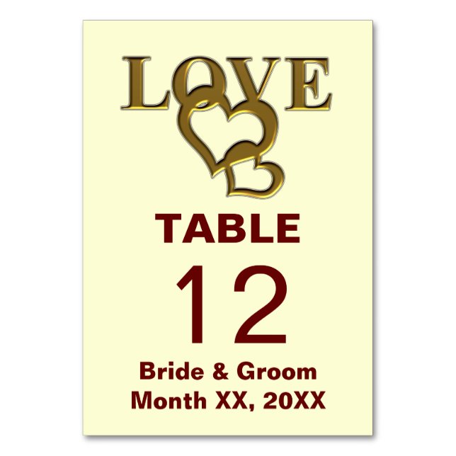 Carte Mariage Gold Love and Hearts (Par défaut)
