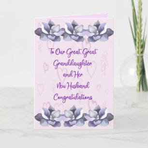 Carte mariage Great Great Grandgirl & Mari