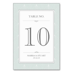 Carte mariage Green Art Deco Elegany Table Numéro