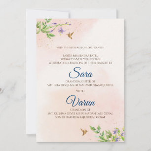 Carte Mariage hindou numérique Carte mariage indie