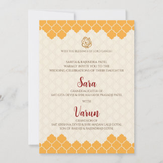 Carte Mariage hindou numérique Carte mariage indie