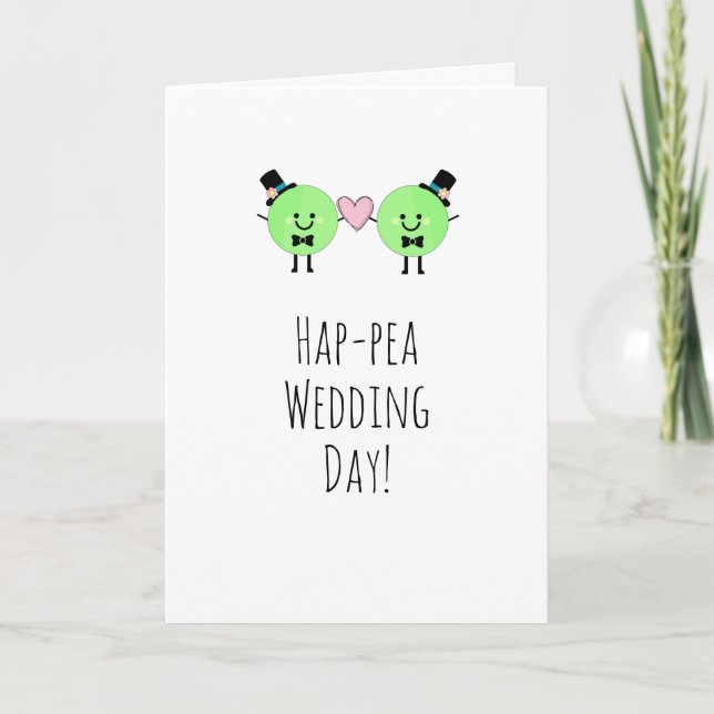 Carte Mariage humoristique Cute Peas Gay (Devant)