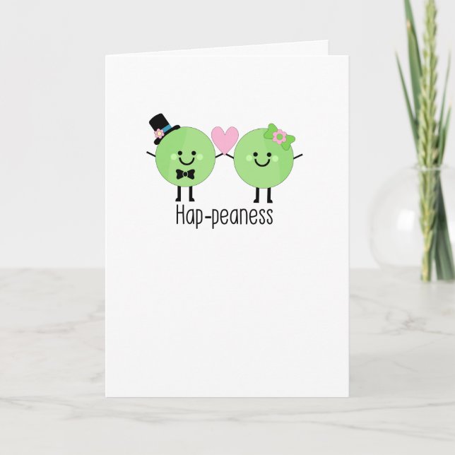 Carte Mariage humoristique mariée et pois de chambre (Devant)