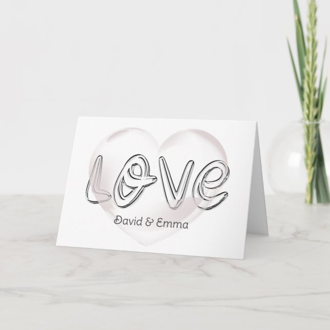 Carte Mariage Love Texte Avec Coeur Bubble (Devant)