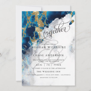 Carte MARIAGE   Mariée Pieds Nus™ Aquarelle Saphir Bleu