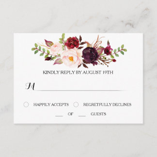 Carte Mariage Marsala RSVP