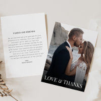 Carte Mariage Merci avec photo et message