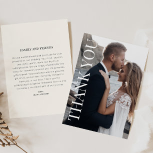 Carte Mariage Merci avec photo et message