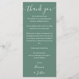 Carte mariage Merci Eucalyptus Green Place