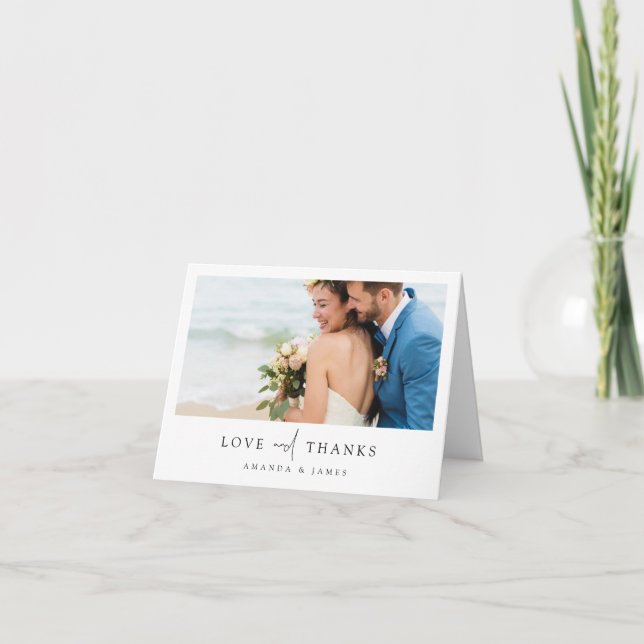 Carte Mariage Merci personnalisée avec photo (Devant)