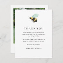 Carte Mariage Merci photo avec Bumble Bee