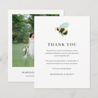 Carte Mariage Merci photo avec Bumble Bee